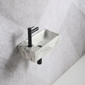 Fonteinset Mia 40.5x20x10.5cm marmerlook wit grijs links, Verzenden, Nieuw