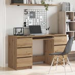 vidaXL Bureau 140x50x77 cm bewerkt hout artisanaal, Huis en Inrichting, Bureaus, Verzenden, Nieuw