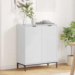 vidaXL Dressoir Hoogglans wit 69,5 x 33 x 82 cm Bewerkt hout, Verzenden, Nieuw, Overige houtsoorten, Minder dan 50 cm