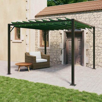 vidaXL Gazebo met luifeldak 3 x 3 x 2,14 m Groen Stof en, Verzenden, Nieuw
