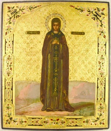Icoon - Sint Maria van Radonež - Hout