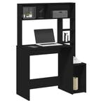 vidaXL Bureau met schappen 100x45x140 cm bewerkt hout zwart, Verzenden, Nieuw
