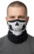 Sjaal Skull Colsjaal Zwart Wit Col Masker Doodskop Skelet Mo, Ophalen of Verzenden, Nieuw, Carnaval