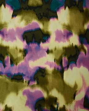 Viscose Aquarelprint Groen/Paars, Hobby en Vrije tijd, Stoffen en Lappen, Nieuw, Groen