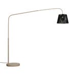 Japandi buiten vloerlamp beige met zwarte kap van touw IP44, Verzenden, Nieuw, Metaal, Japandi
