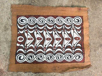 Topstuk van kunst, deze schorsdoek uit Sentani - Maro -