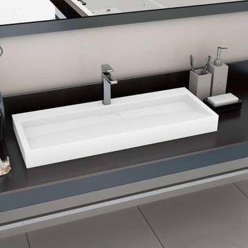 vidaXL Wastafel 120x46x11 cm mineraal gegoten/marmer gegoten, Verzenden, Nieuw