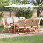 vidaXL Tuinstoel 8 pcs Bruin en wit 57 x 71.5 x 104 cm, Tuin en Terras, Tuinstoelen, Verzenden, Nieuw