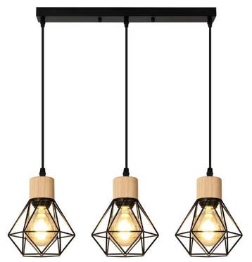 Industriële 3-Lichts Hanglamp – Vintage Metalen Plafondlamp, Huis en Inrichting, Lampen | Hanglampen, Verzenden, Nieuw