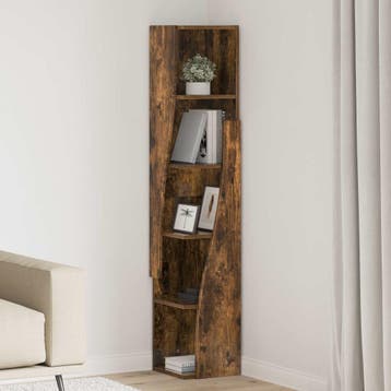 vidaXL Hoekkast 27,5x27x140cm Bewerkt hout Gerookt eiken, Verzenden, Nieuw
