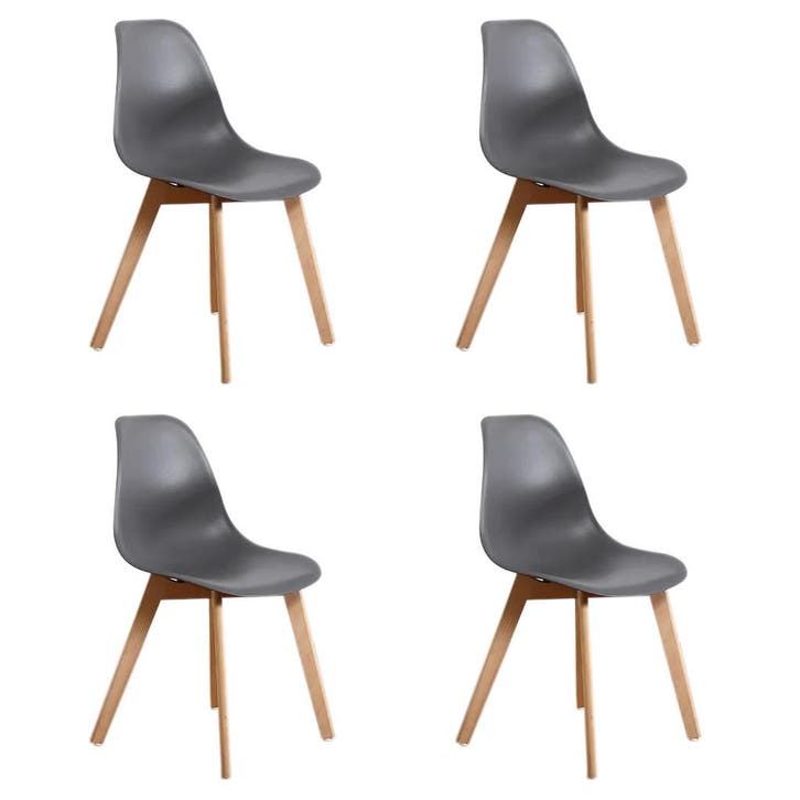 4x KITO stoel grijs | Polypropyleen | Laatste Stuks!, Huis en Inrichting, Stoelen, Vier, Grijs, Nieuw, Hout, Ophalen of Verzenden