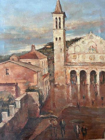 Scuola Italiana (XX), A firma Pratella - Paesaggio, Antiek en Kunst