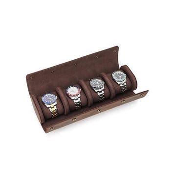 BUGOLINI ANTIQUSX – 4 Slots Leren Horloge Houder, Overige merken, Overige materialen, Verzenden, Overige materialen