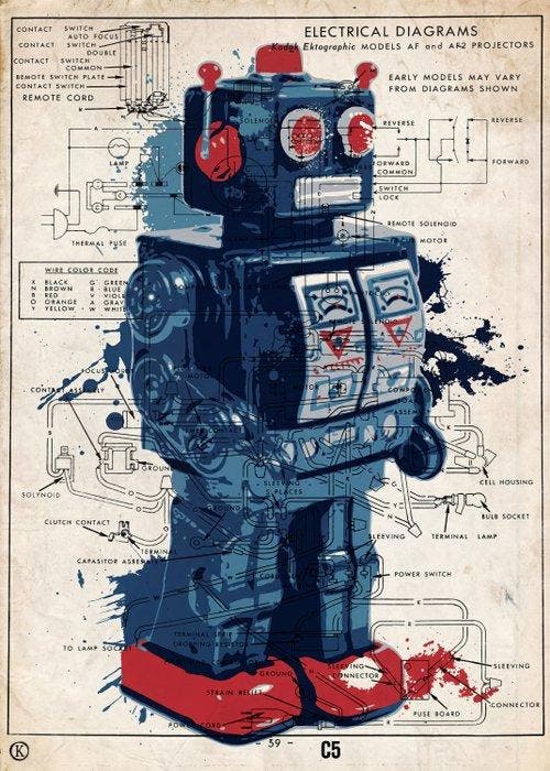 Kleury - Blueprints of a Bot by Kleury (2/5), Antiek en Kunst, Antiek | Speelgoed
