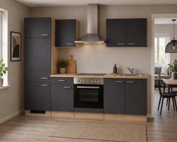 Design keuken met apparatuur, Maxime, antraciet, Nieuw