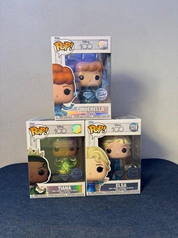 Funko - Funko Pop - Disney 100 Cinderella, Tiana, Elsa