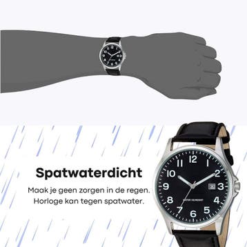 Tyme Tokyo Heren Horloge 42mm - Goed Leesbaar - Zwart -, Sport en Fitness, Ophalen of Verzenden, Nieuw