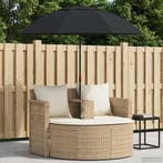vidaXL Tuinbankstel met kussen 8 pcs Beige en Crème Wit poly, Verzenden, Nieuw