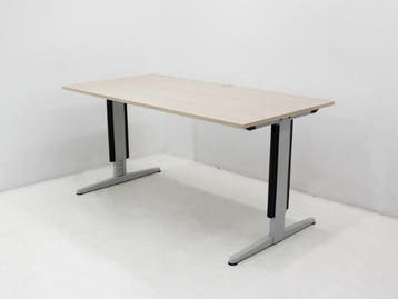 Verstelbaar bureau Aspa - 160x80cm(bxd) - blank eiken -, Huis en Inrichting, Bureaus, Ophalen of Verzenden, Gebruikt