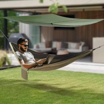 Hangmat met Waterdicht Zeildoek, Muggennet en Opbergvak, Verzenden, Nieuw
