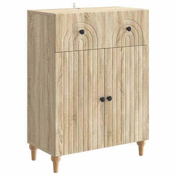 vidaXL Dressoir met lade Sonoma Eiken 66 x 34,5 x 90 cm, Verzenden, Nieuw, Overige houtsoorten, Minder dan 50 cm