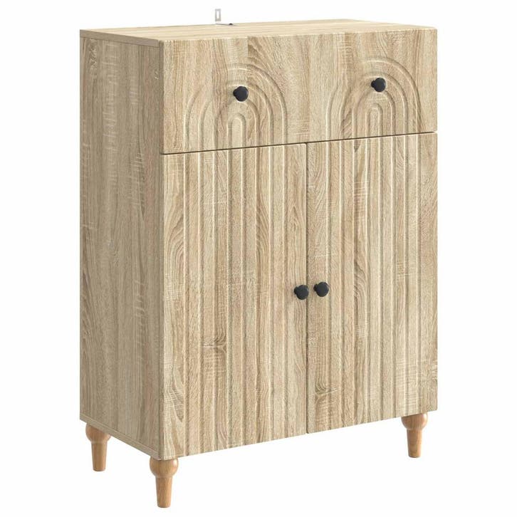 vidaXL Dressoir met lade Sonoma Eiken 66 x 34,5 x 90 cm, Huis en Inrichting, Kasten | Dressoirs, Nieuw, Minder dan 50 cm, Overige houtsoorten