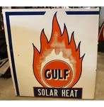 Gulf Solar Heat Groot Emaille Bord - 153 x 146cm - Origineel, Verzamelen, Ophalen, Gebruikt