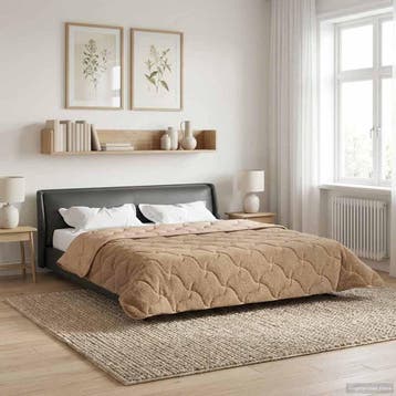 vidaXL Zomer Dekbed Taupe 240 x 260 cm Microfiber en Teddy, Verzenden, Nieuw