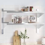 vidaXL Wandschap 2-laags 100x30x60 cm roestvrijstaal, Verzenden, Nieuw