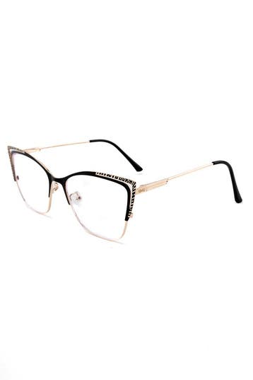 KIMU® Computerbril Cat Eye Zwart Brons Montuur Doorzichtige, Ophalen of Verzenden, Nieuw, Feestartikel, Carnaval