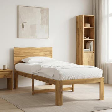 vidaXL Eenpersoonsbed met hoofdbord ROSTOCK Wit 80 x 200 cm, Huis en Inrichting, Eenpersoons, Verzenden, Wit, Nieuw