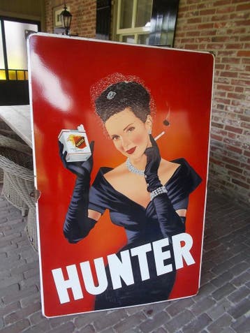Emaille reclamebord, GEZOCHT ,  ik ZOEK, gevraagd, vraag, Ophalen, Gebruikt, Reclamebord