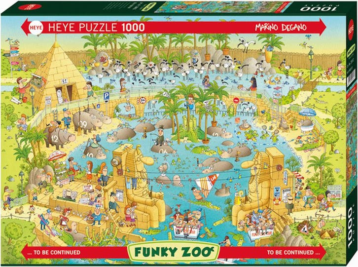 Funky Zoo - Nile Habitat Puzzel (1000 stukjes) | Heye -, Hobby en Vrije tijd, Denksport en Puzzels, Nieuw, Verzenden