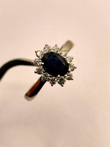 Zonder minimumprijs - Verlovingsring - 9 kt. Witgoud -