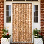 vidaXL Vliegengordijn 118x220 cm chenille okerkleurig en wit, Huis en Inrichting, Verzenden, Nieuw
