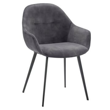 Stoelen | TERA |  Fluweel/Metaal | Anthracite |  Zwarte, Verzenden, Nieuw in verpakking