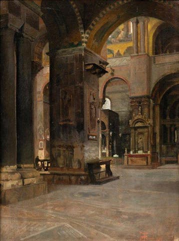 Giuseppe Faccin (1874-1916) - View of the interior of the
