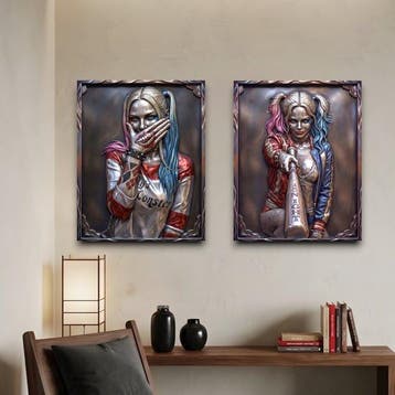 AT9 - Set of 2 - Harley Quinn - Metallic Style, Nieuw