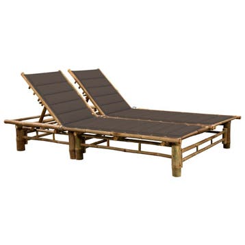 vidaXL Ligbed 2-persoons met kussens bamboe, Tuin en Terras, Verzenden, Nieuw