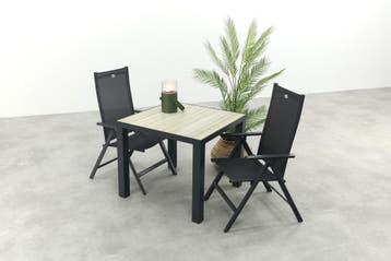 Hartman Napoli/Nola verstelbare tuinset 90x90 cm., Verzenden, Nieuw, Overige materialen, Tuinset