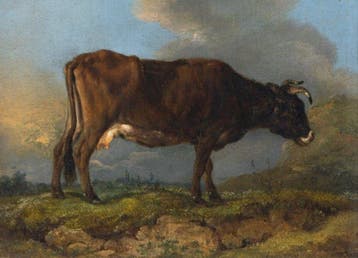 Jean-François Legillon (1739-1797) - Une vache brune, vue de, Antiek en Kunst
