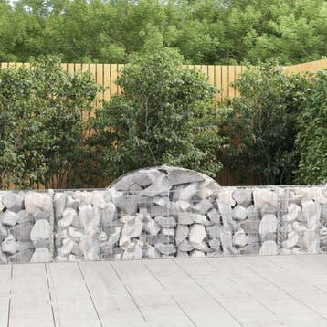 vidaXL Schanskorven 3 st gewelfd 200x30x60/80 cm, 100 cm of meer, Verzenden, Nieuw, Metaal
