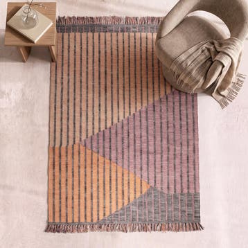 *WOONWINKEL* Dutchbone Hampton Lilac Retro Design Vloerkleed, Verzenden, Nieuw