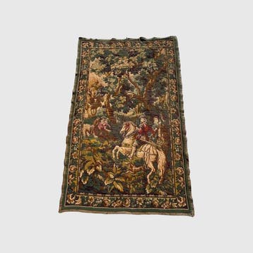 Tapijt - 196 cm - 119 cm - Wandtapijt Jachtscène, Antiek en Kunst