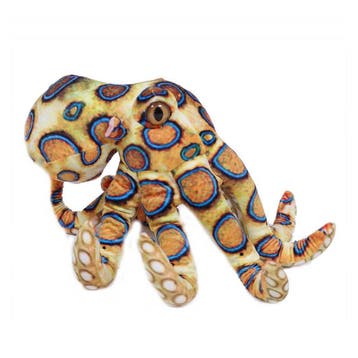 Inktvis knuffel - pluche - geel - 30 cm - dierenknuffel, Verzenden, Nieuw
