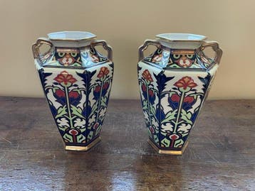 Noritake Japon - Vaas (2) - « Komaru » (Morimura) - Faience, Antiek en Kunst, Antiek | Glas en Kristal