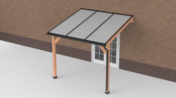 Douglas Terrasoverkapping Zwart Polycarbonaat Opaal, Tuin en Terras, Nieuw