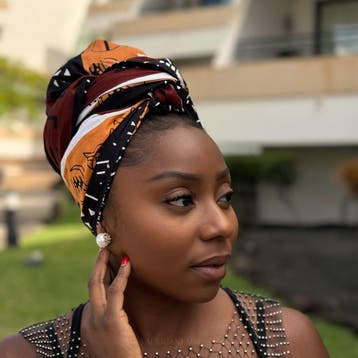 Afrikaanse Bruine Bogolan Symbols hoofddoek - headwrap, Ophalen of Verzenden, Nieuw