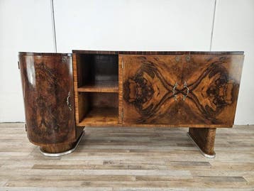 Credenza - Sideboard in walnotenfineer Art Deco - Walnoot,