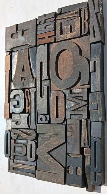 Drukblokken - Samenstelling van oude lettertypen - Italië -